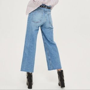 Topshop MOTO Petite Cropped Wide Leg Jeans